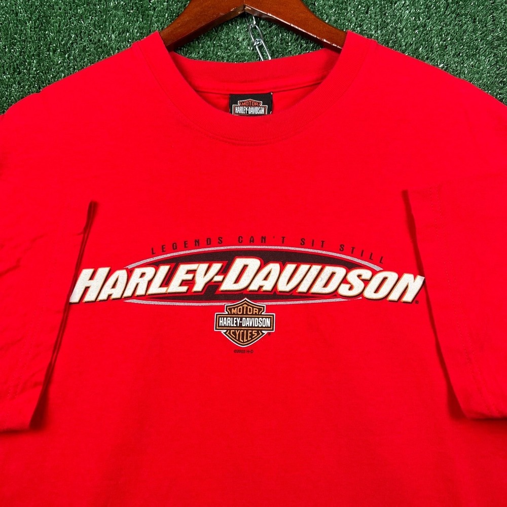VTG Harley-Davidson T-Shirt Mens XL Red Mike's Famous Biker Delaware DE USA Y2K